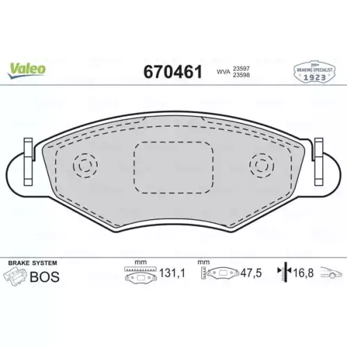 VALEO Ön Fren Balatası Sekmanlı 670461