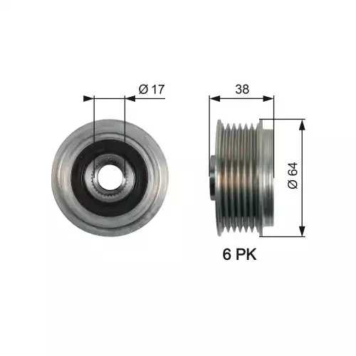 GATES Alternatör Kasnağı OAP7165