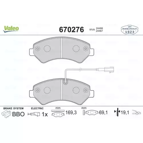 VALEO Ön Fren Balatası Tk 670276