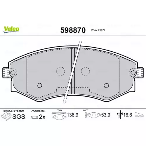 VALEO Ön Fren Balatası 598870