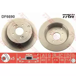 TRW Arka Fren Diski Düz DF6690