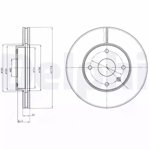 DELPHI Ön Fren Diski Havalı 278 4 BG4193