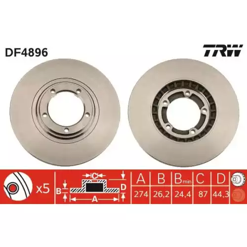 TRW Ön Fren Diski Havalı 274.5mm DF4896