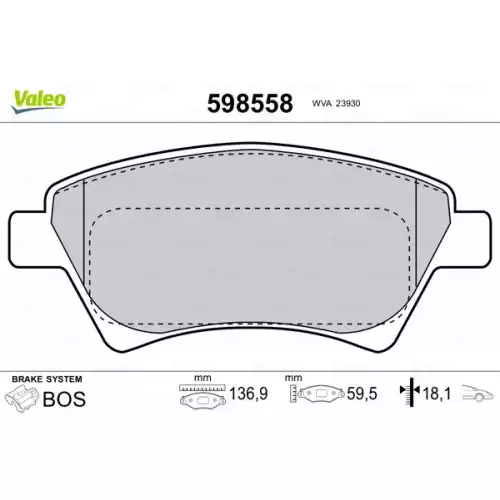 VALEO Ön Fren Balatası Tk 598558