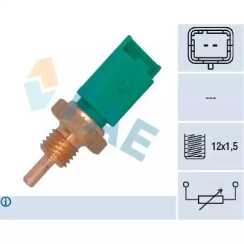 FAE Su Sıcaklık Hararet Müşürü Yesil Çift Fişli FAE 33705