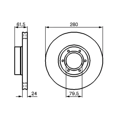 BOSCH Ön Fren Diski Havalı 280Mm 0986478745