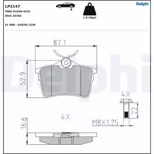 DELPHI Arka Fren Balatası Tk LP2147