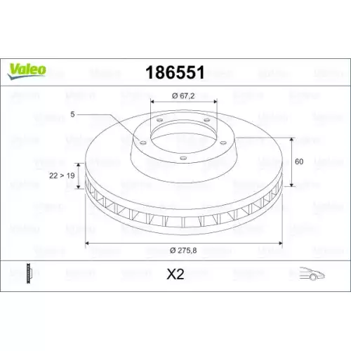 VALEO Ön Fren Diski Takım 186551