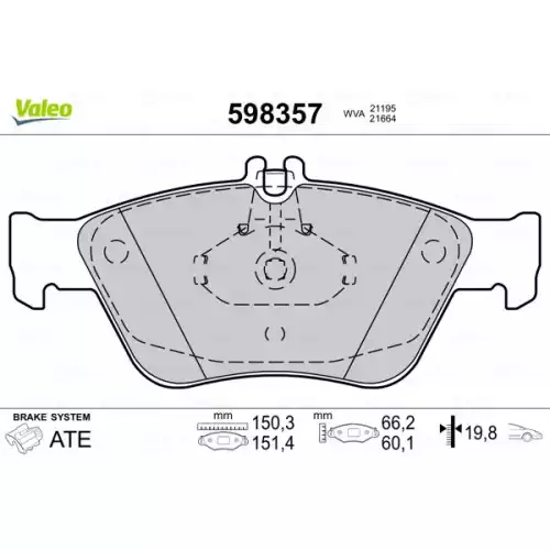 VALEO Ön Fren Balatası Tk 598357