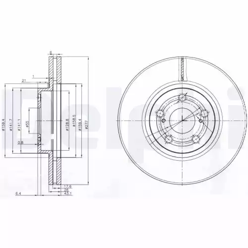 DELPHI Ön Fren Diski Havalı 277 5 BG3913