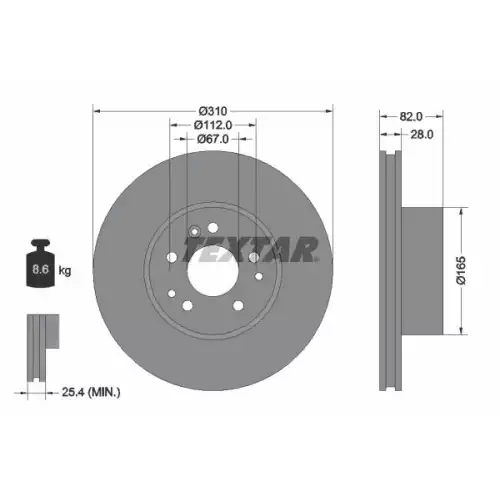 TEXTAR Ön Fren Diski 92056700