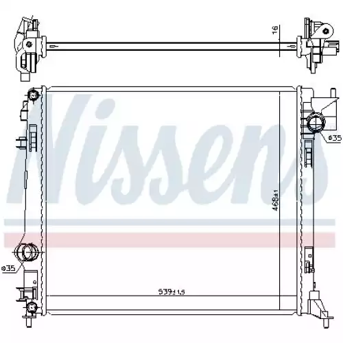 NISSENS Motor Motor Su Radyatörü Manuel 637663