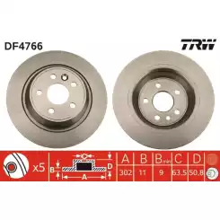 TRW Arka Fren Diski Düz DF4766