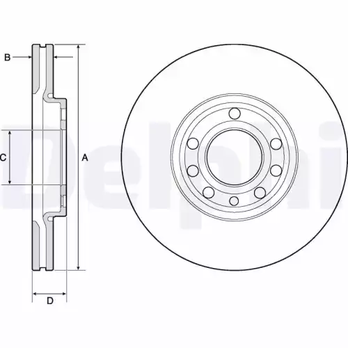 DELPHI Ön Fren Diski 285mm Takım Kaplamalı BG3713C