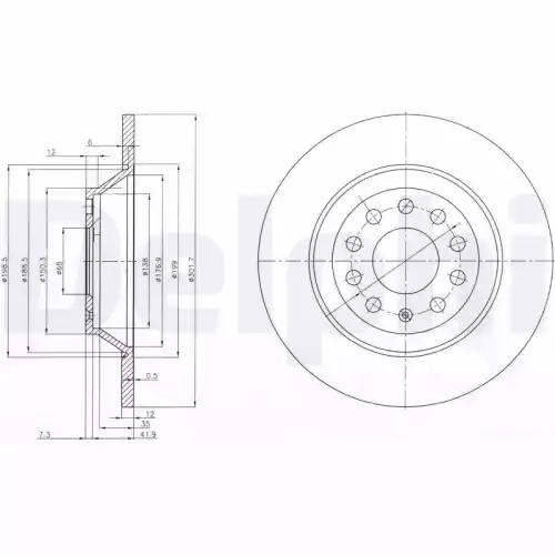 DELPHI Fren Diski Arka Havalı Takım BG3956C