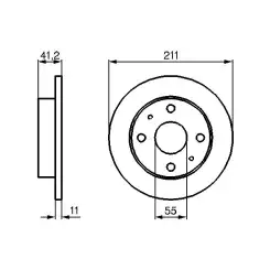 BOSCH Ön Fren Diski Düz Takım 211mm 0986479119