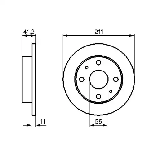 BOSCH Ön Fren Diski Düz Takım 211mm 0986479119