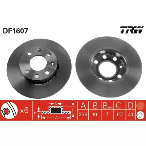 TRW Ön Fren Diski 236mmmm DF1607