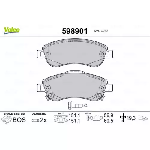 VALEO Ön Fren Balatası Tk 598901