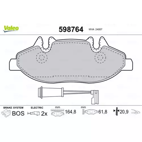 VALEO Ön Fren Balatası Tk Fişli 598764