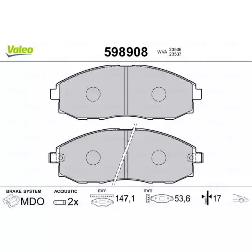 VALEO Ön Fren Balatası Tk 598908