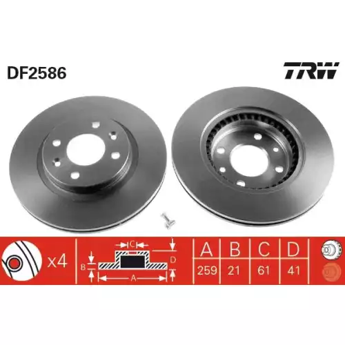 TRW Ön Fren Diski DF2586