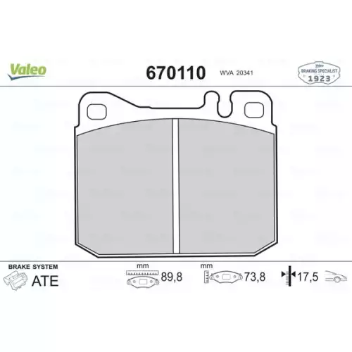 VALEO Ön Fren Balatası Tk 670110