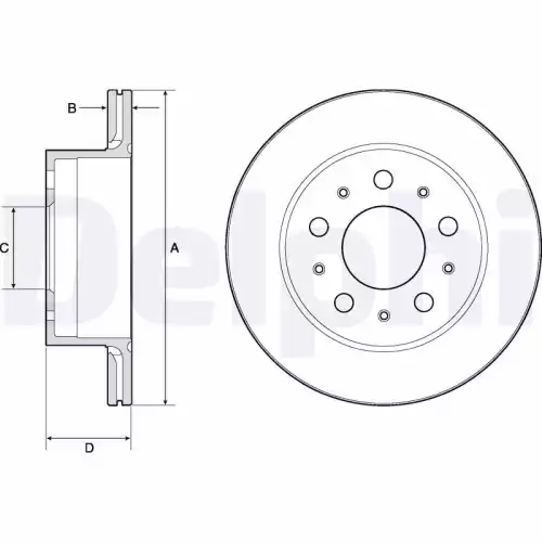 DELPHI Arka Fren Diski Karbon Kaplamalı 300Mm 5 Bıjon BG4796C