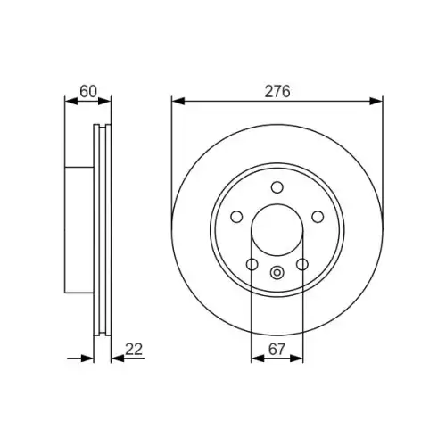 BOSCH Ön Fren Diski Havalı 276mm Takım 0986479R95