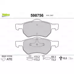 VALEO Ön Fren Balatası 598756