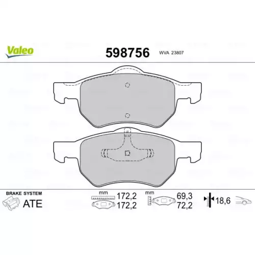 VALEO Ön Fren Balatası 598756