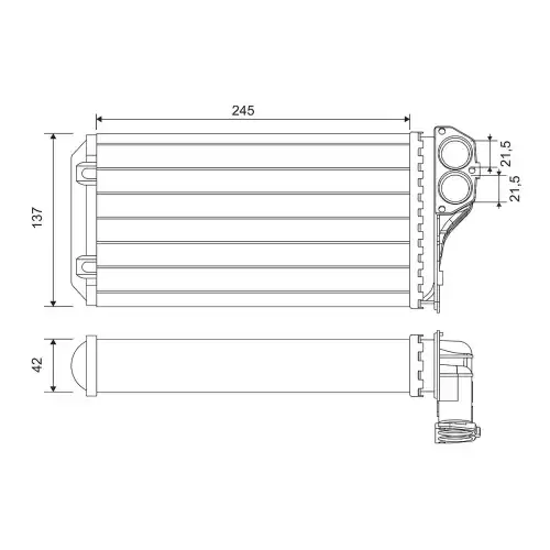 VALEO Kalorifer Radyatörü Otomatik Klima 245x140x40 812322