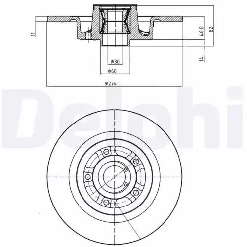 DELPHI Fren Diski Rulmanlı Arka BG9026RS