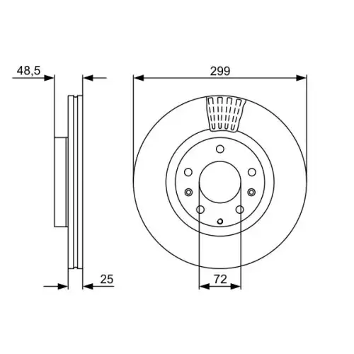 BOSCH Ön Fren Diski Havalı Takım 299.5 mm 0986479542