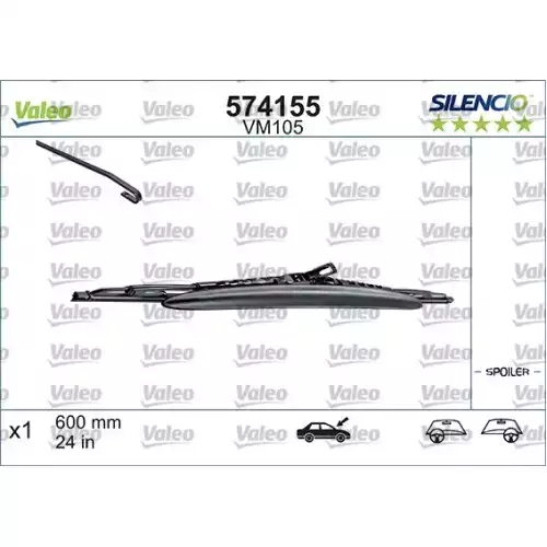 VALEO Ön Cam Silecek Süpürgesi Ruzgarlıklı 600mm 574155