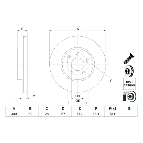 BOSCH Ön Fren Diski 0986479D57