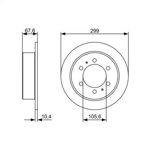 BOSCH Arka Fren Diski Düz (2996) 0986478999