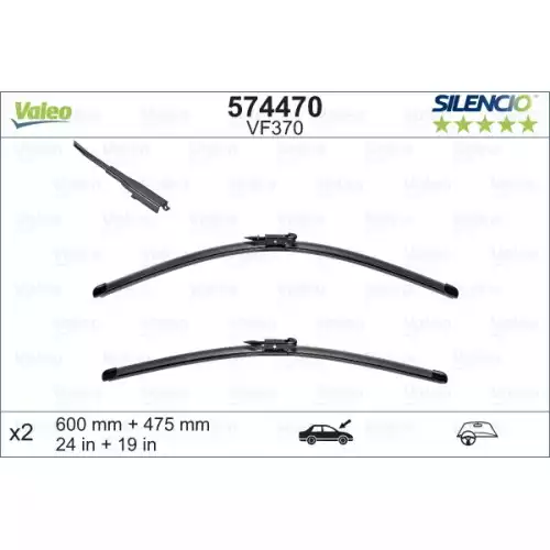 VALEO Silecek Süpürgesi Seti Vm370 Xtrem 600 475 Mm-Mercedes A Serısı 2012> Bmw 3 Serısı 2005> 574470