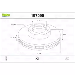 VALEO Arka Fren Diski Havalı Takım 197090