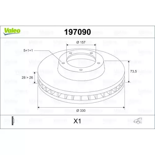 VALEO Arka Fren Diski Havalı Takım 197090