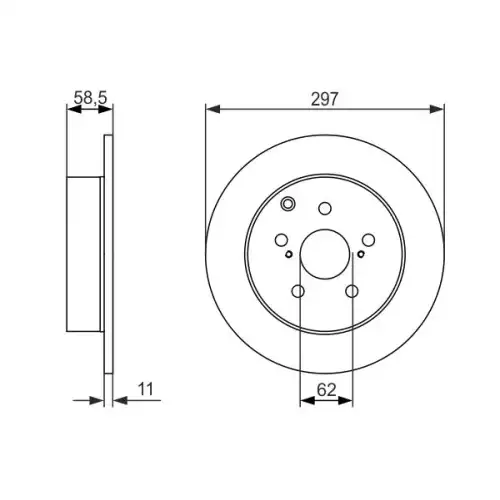 BOSCH Arka Fren Diski Düz 297.5mm Takım 0986479574