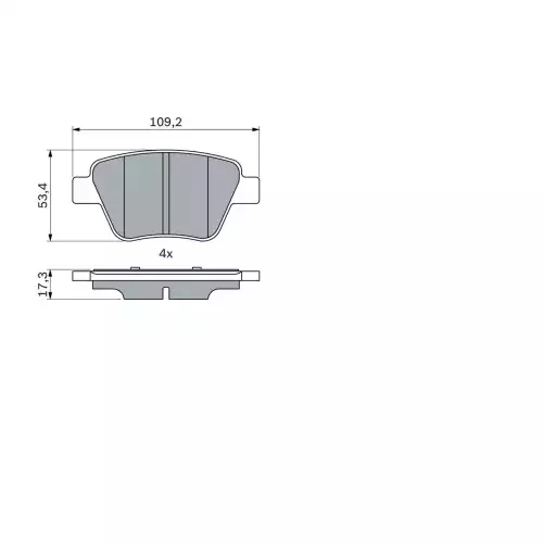 BOSCH Arka Fren Balatası Fişsiz 0986494416