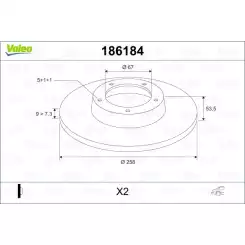 VALEO Arka Fren Diski Takım 186184