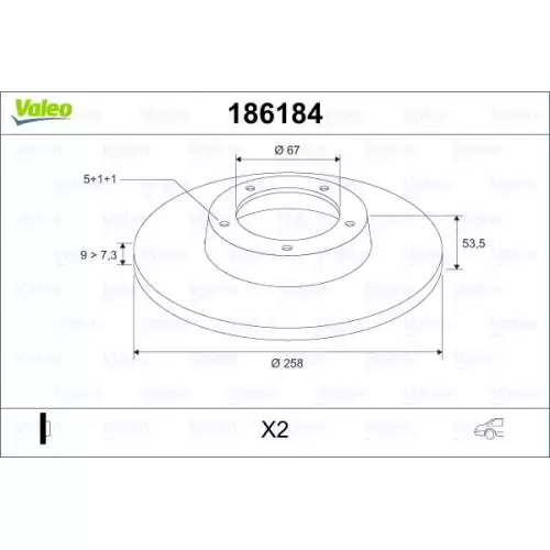 VALEO Arka Fren Diski Takım 186184