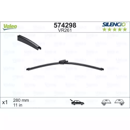 VALEO Arka Cam Silecek Süpürgesi Sılencıo X1 Vm261 280mm 574298