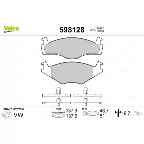 VALEO Ön Fren Balatası Tk 598128