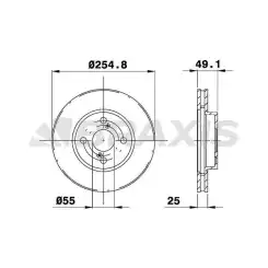 BRAXIS Ön Fren Diski Havalı 255Mm AE0177