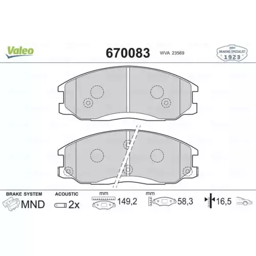 VALEO Ön Fren Balatası Tk 670083