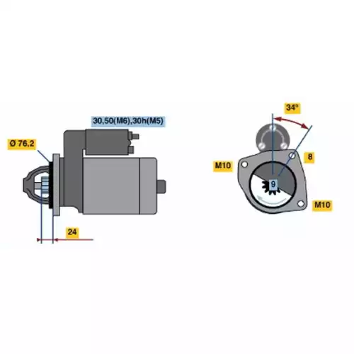 BOSCH Marş Motoru 12V 9 Diş 14 KW 0001107442