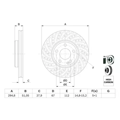 BOSCH Ön Fren Diski Takım 0986479A02